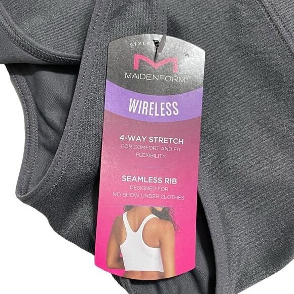 Maidenform Womens Size Medium Gray Pure Comfort Feel Good Crop Tank Bra DM2304 - Picture 8 of 8